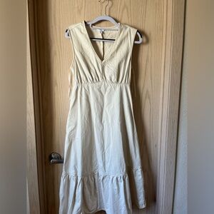 White Denim Time & Tru Cream Sleeveless Dress